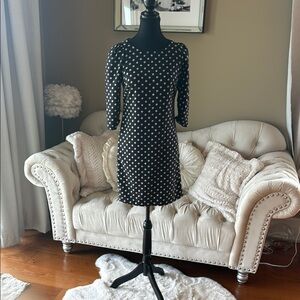 Elegant Black and White Polka Dot Dress